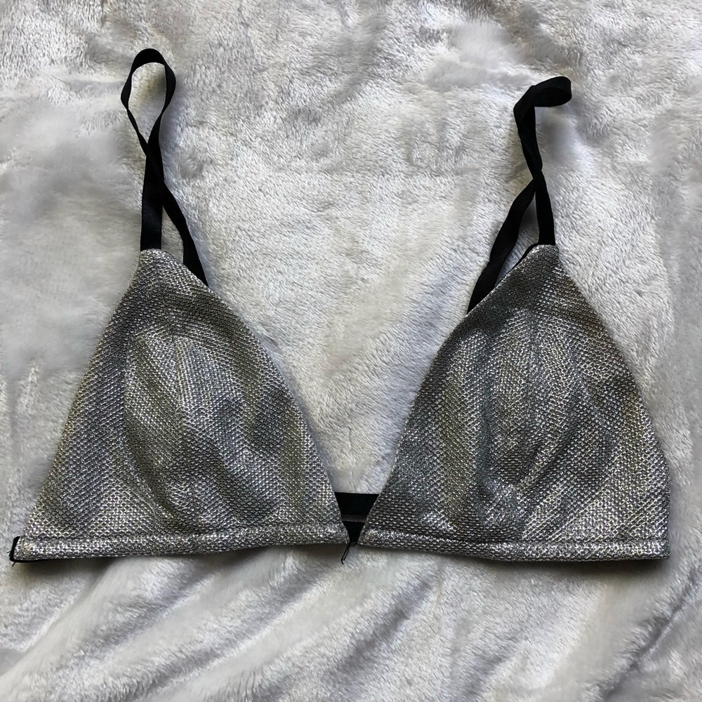 Silver metallic bralette
